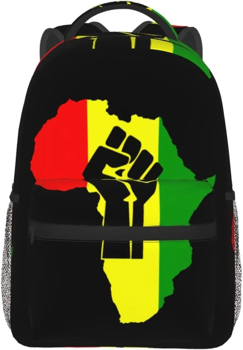 Black Power Hand Symbol Backpack Lightweight Laptop Backpack Casual Daypack Travel Double Shoulder Bag For Women Men