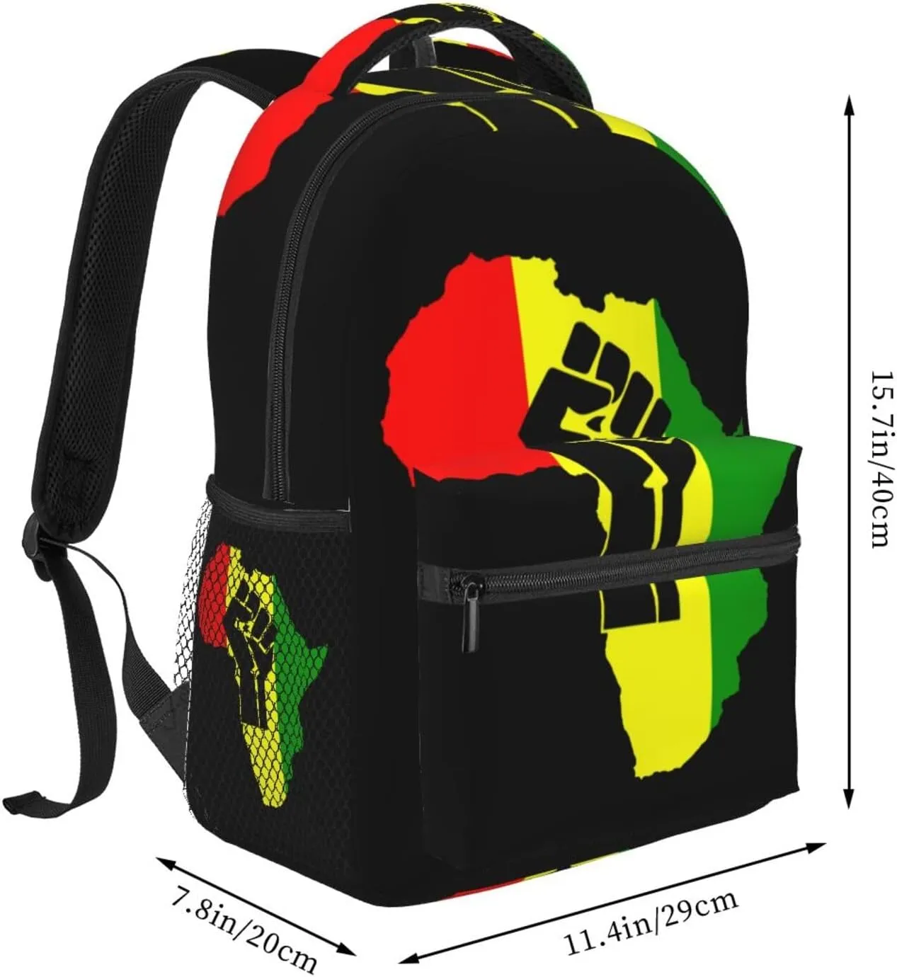Black Power Hand Symbol Backpack Lightweight Laptop Backpack Casual Daypack Travel Double Shoulder Bag For Women Men
