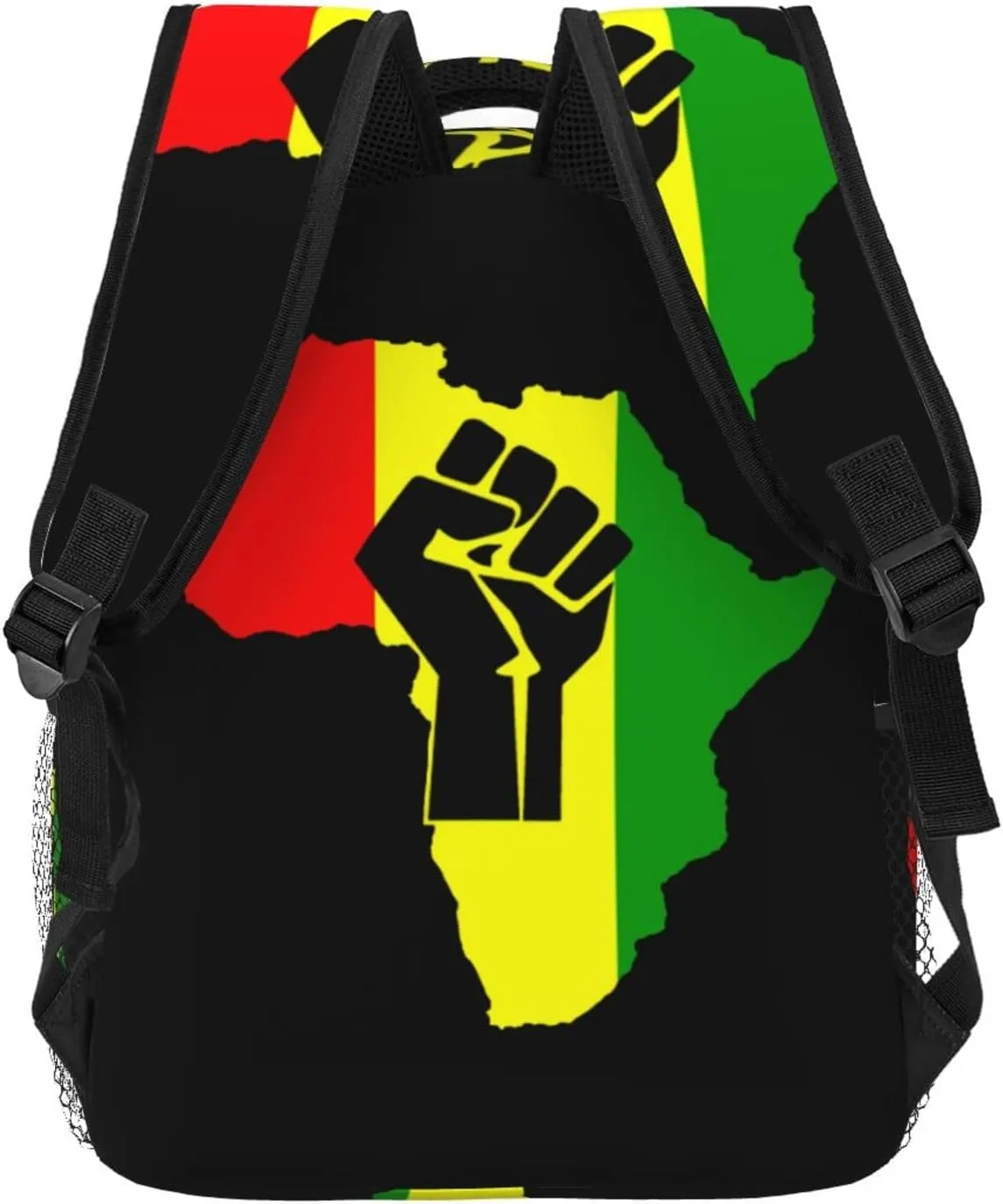Black Power Hand Symbol Backpack Lightweight Laptop Backpack Casual Daypack Travel Double Shoulder Bag For Women Men