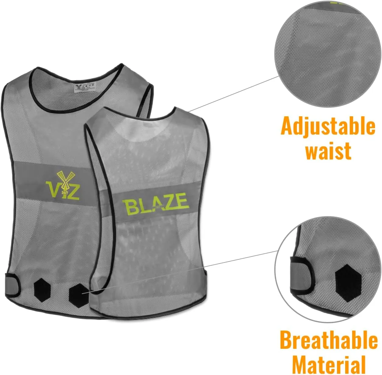 Blaze Reflective Running Vest Safety Gear - 360˚ High Visibility Vest For Women & Men - Running, Walking, and Cycling