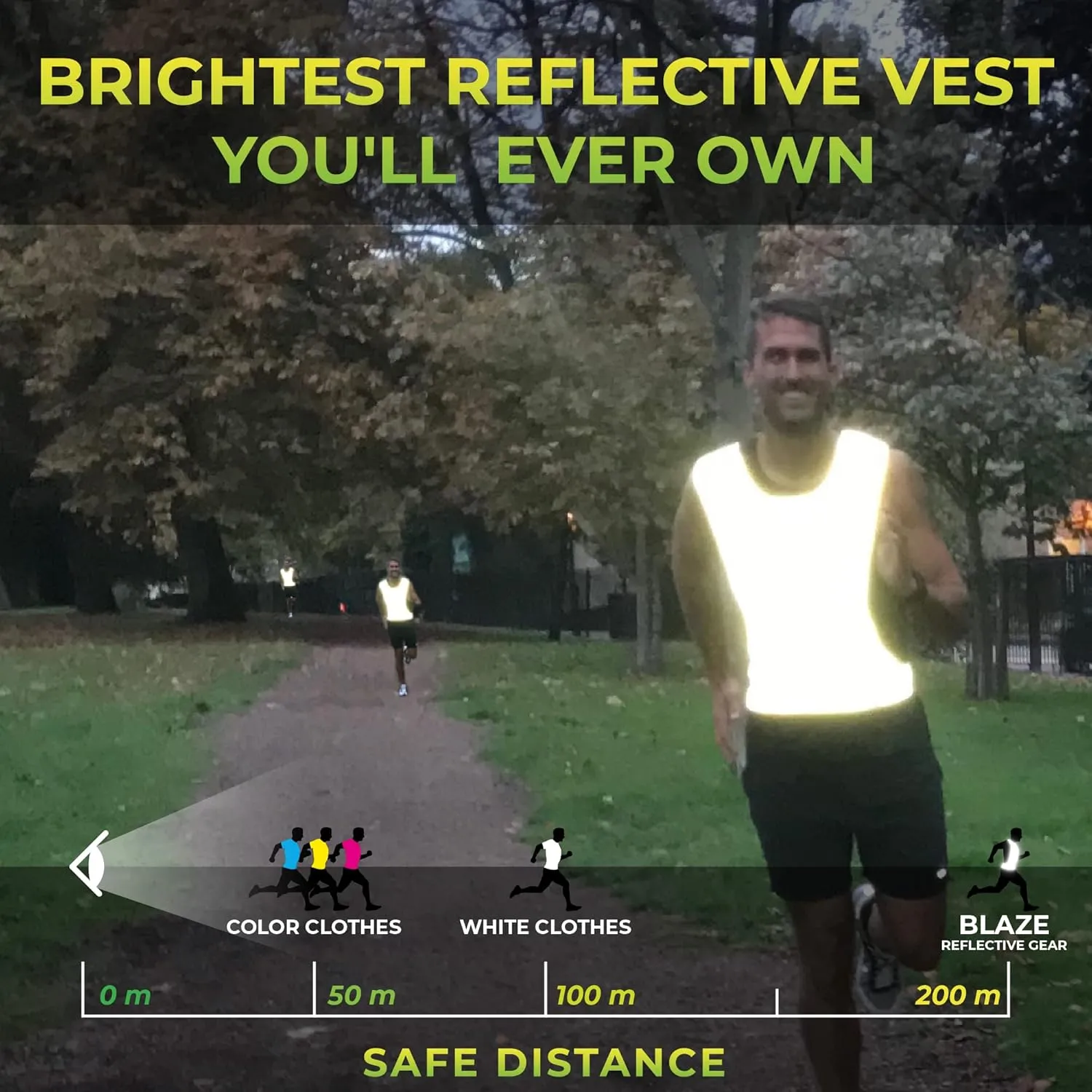 Blaze Reflective Running Vest Safety Gear - 360˚ High Visibility Vest For Women & Men - Running, Walking, and Cycling