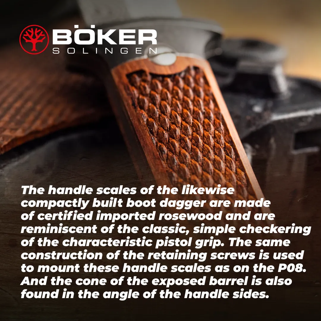 Boker P08 Damascus Fixed Blade Knife