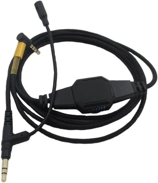 Boom Mic Cable, 3.5mm Headset Audio Cord with Microphone, Volume Control and Mute Switch,Versatile Headset Cord Compatible for VMODA MSR7 H6,Headphone Accessories