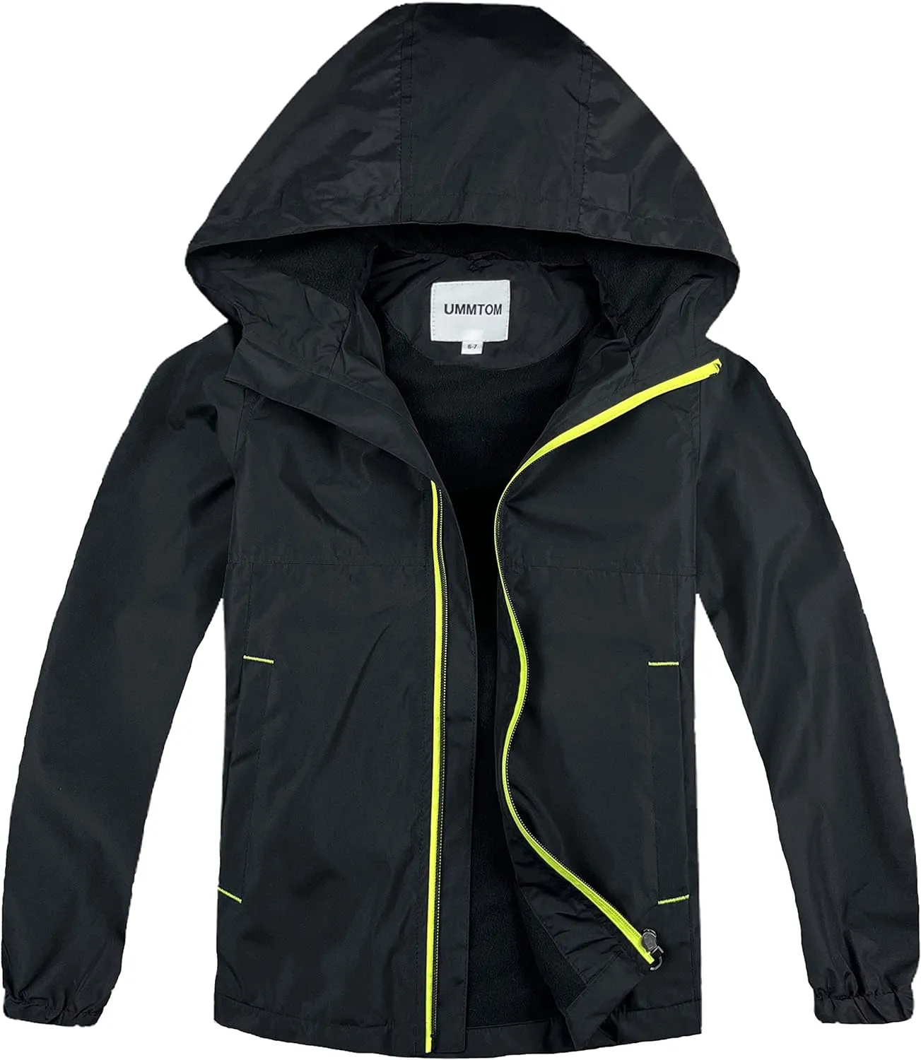 Boys Rain Jackets Lightweight Waterproof Hooded fleece Raincoats Windbreakers for Kids