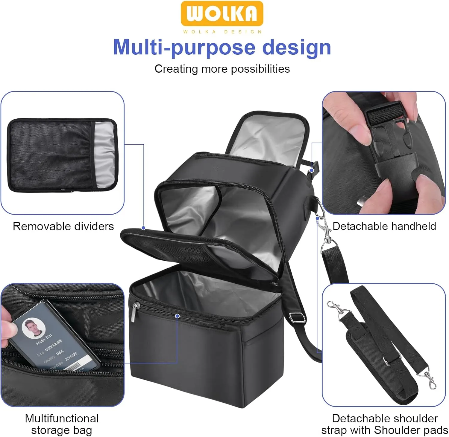 Breastmilk Cooler Bag - Cooler Bag for Nursing Moms Multi-Function, Insulated Baby Bottle Cooler Tote Bag with Double Compartments - Fits 6 Baby Bottles Up to 9 Ounce