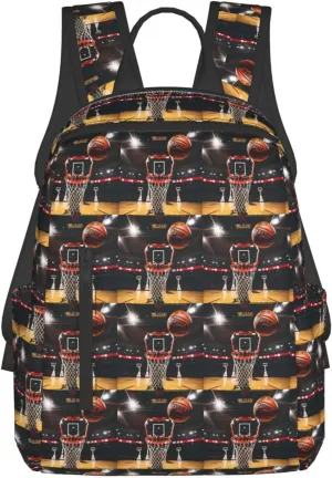 BREAUX Basketball Print Simple And Lightweight Leisure Backpack, Men'S And Women'S Fashionable Travel Backpack