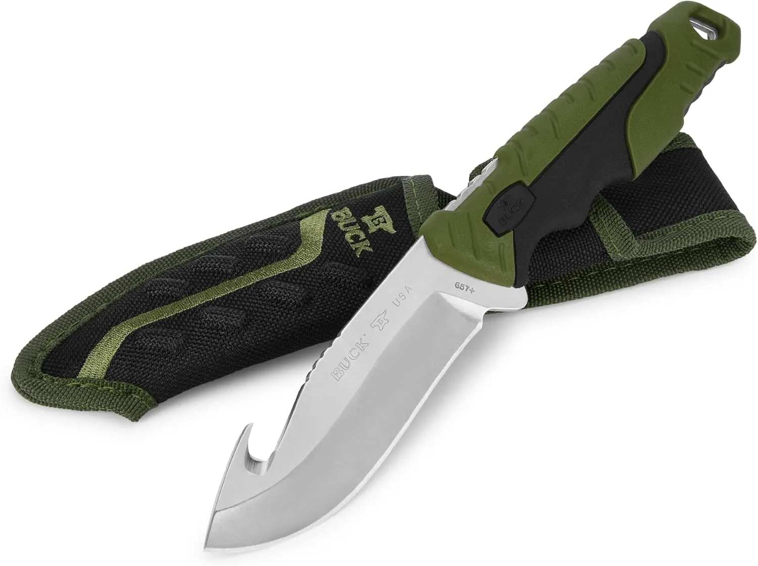 Buck Knives 657 Pursuit Large Fixed Blade Hunting Knife with Guthook, 4-1/2" 420HC Steel Blade