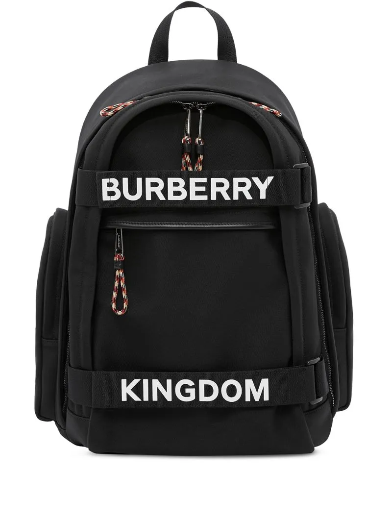 Burberry - Nevis logo printed backpack - men - Leather/Polyamide/Polyurethane - One Size - Black