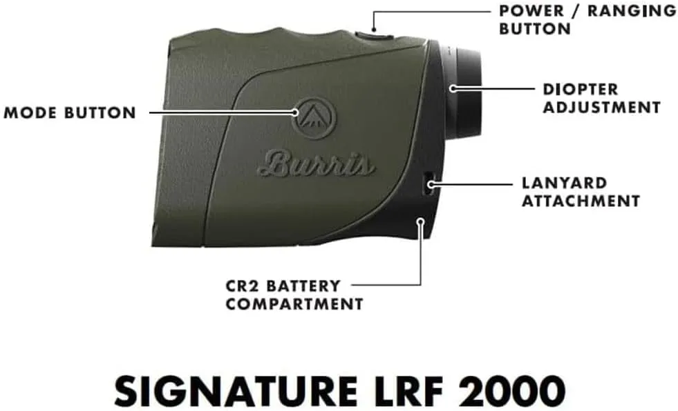Burris Signature LRF 2000 Laser Rangefinder 7X for Hunting, Shooting, Measures 2400 Yards, Forever Warranty.