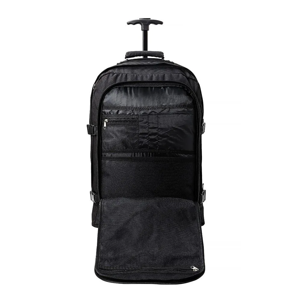 Cabin Max Lyon 22x16x8" (55x40x20cm) Cabin Trolley Backpack (Black)