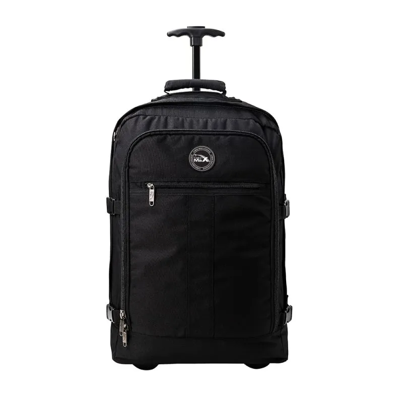 Cabin Max Lyon 22x16x8" (55x40x20cm) Cabin Trolley Backpack (Black)