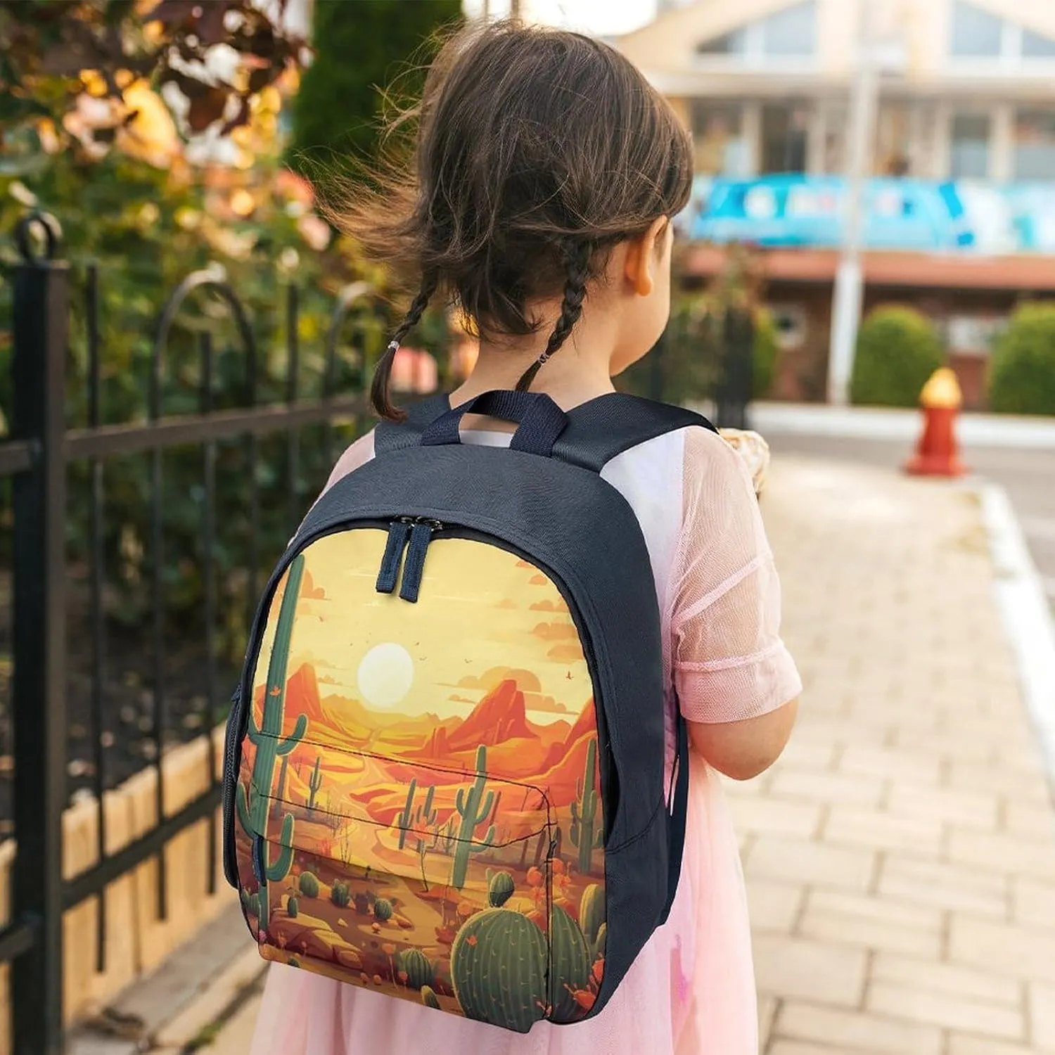 Cactus at Sunset Travel Backpack Casual Bag Lightweight Hiking Backpacks for Business, Travelling, Hiking