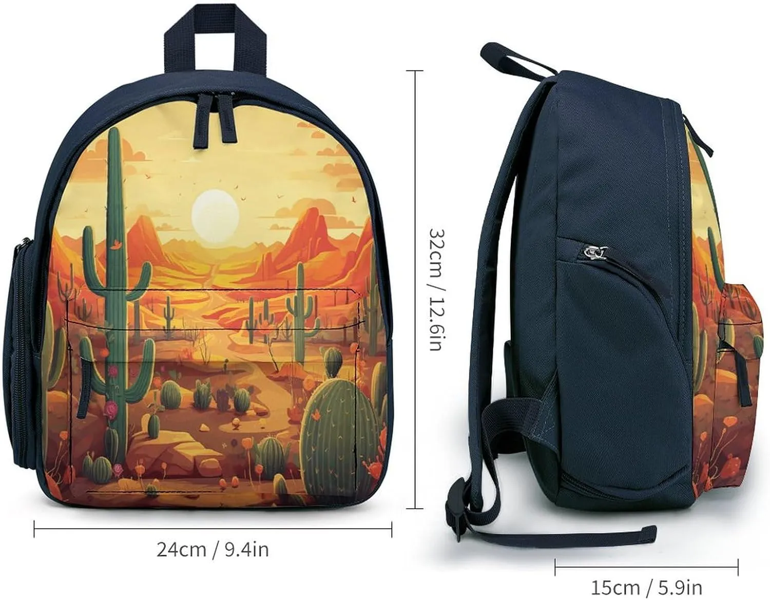 Cactus at Sunset Travel Backpack Casual Bag Lightweight Hiking Backpacks for Business, Travelling, Hiking