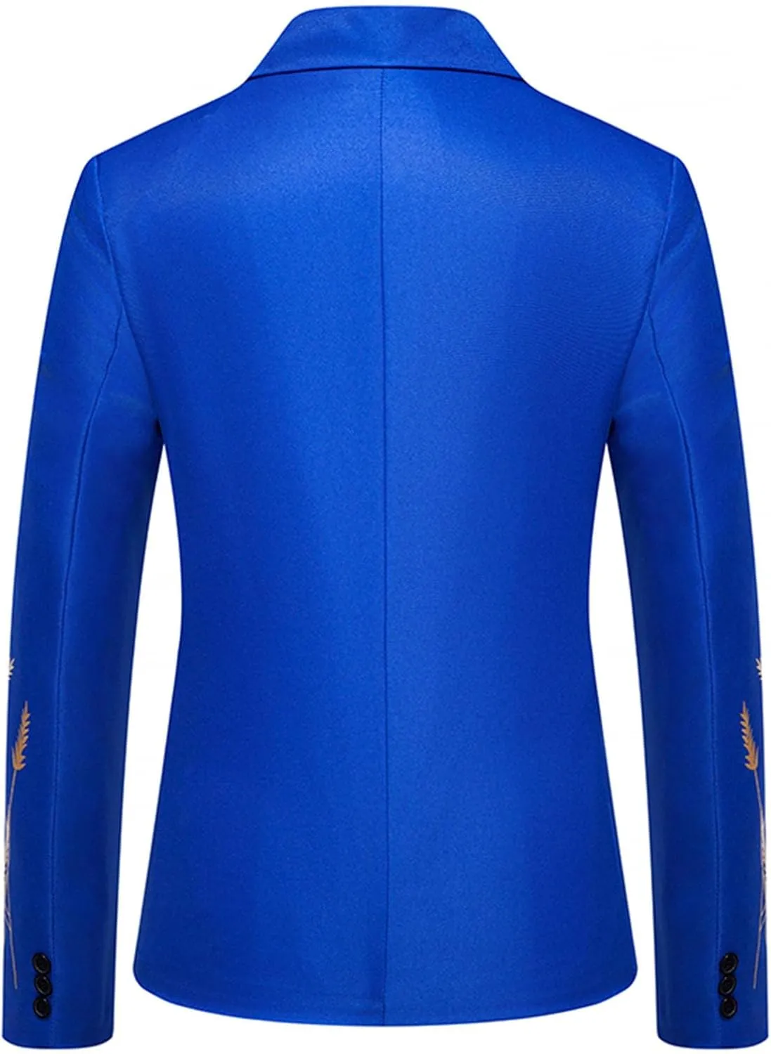 Cambkatl Men's Sports Coat Luxurious Gold Bronzing Blazers Slim Fit Long Sleeve Suit Jacket for Wedding Formal Business
