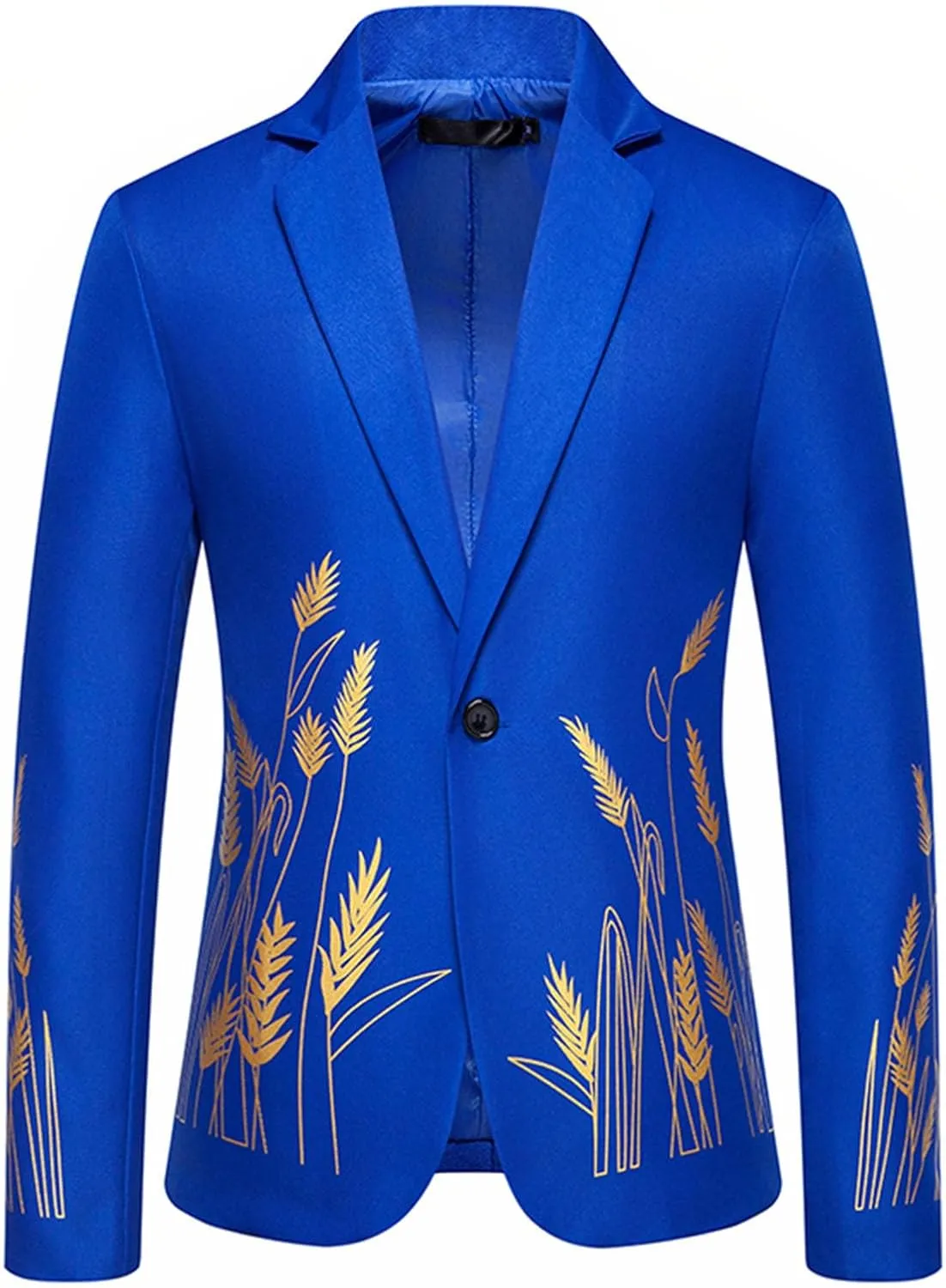 Cambkatl Men's Sports Coat Luxurious Gold Bronzing Blazers Slim Fit Long Sleeve Suit Jacket for Wedding Formal Business