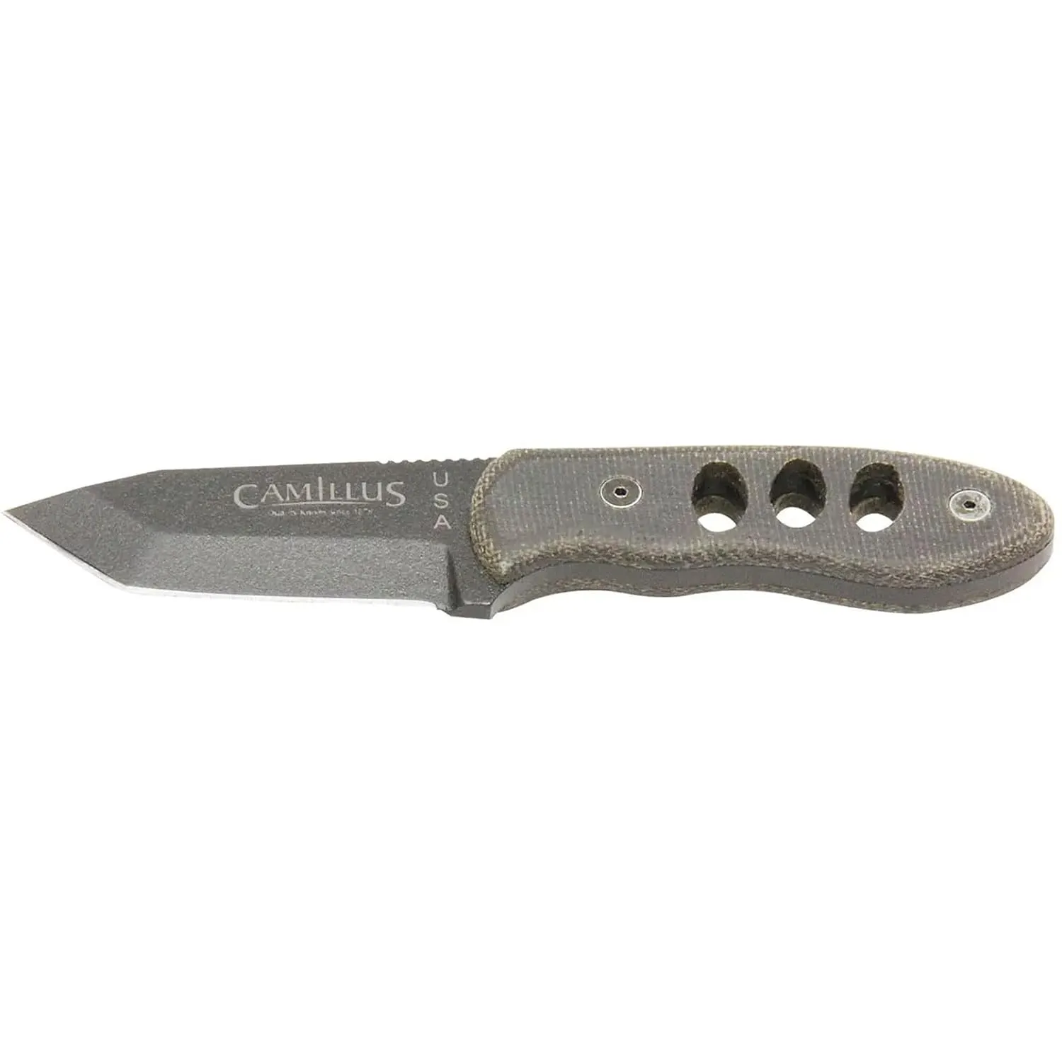Camillus Choker 5.5" Durable Lightweight Corrosion-Resistant 1095 Carbon Steel Tactical Fixed Blade Knife with Micarta Handle, Kydex Sheath Included