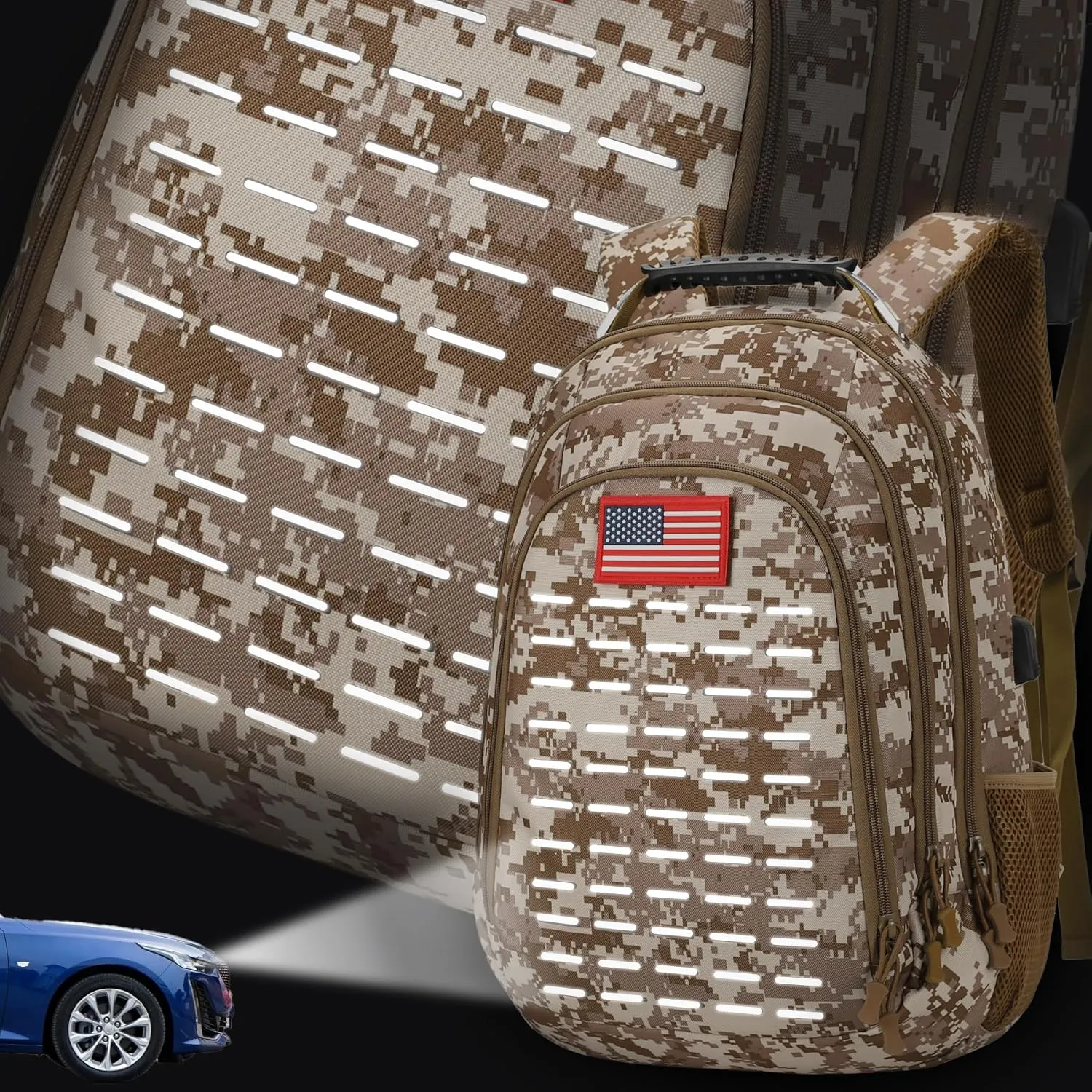 Camo Backpack for boys, Teen Boys Backpacks for School,Camo Bookbag for kid,Small Tactica Backpack for outdoor,with USB Charging Port,40L