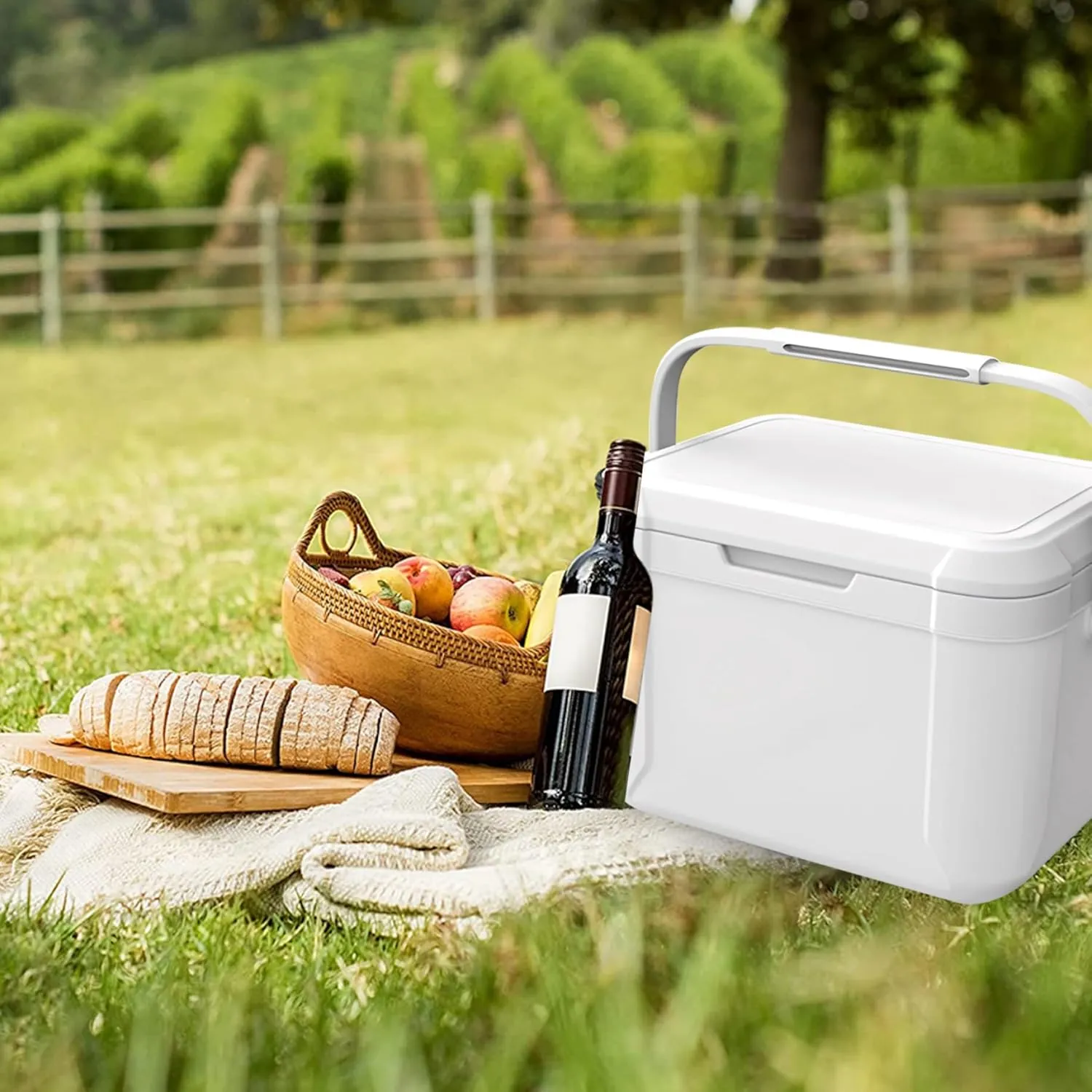 Camping Cooler 5L PU Small Cooler 76H Coooling ＆ 12H Warm Insulated Cooler Hard Lunch Box Cooler Hold 6 Cans Portable Ice Chest with Handle for Picnic, Beach, Grill