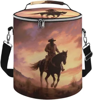 Camping Cooler Bag, Cowboy West Print Portable Ice Pack Outdoor Cooler Bag Picnic Cooler Bag Foldable Cooler Bag