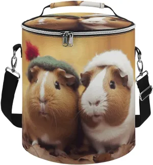 Camping Cooler Bag, Cute Guinea Pigs Print Portable Ice Pack Outdoor Cooler Bag Picnic Cooler Bag Foldable Cooler Bag, style
