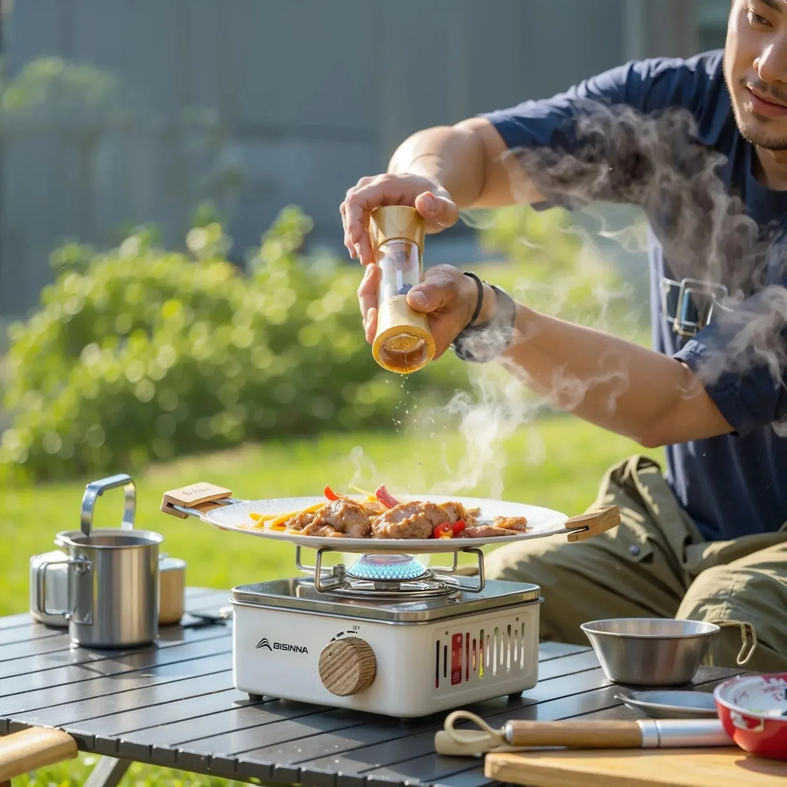 Camping Gas Stove - High Firepower Portable Cassette Furnace for Outdoor Picnic Camping