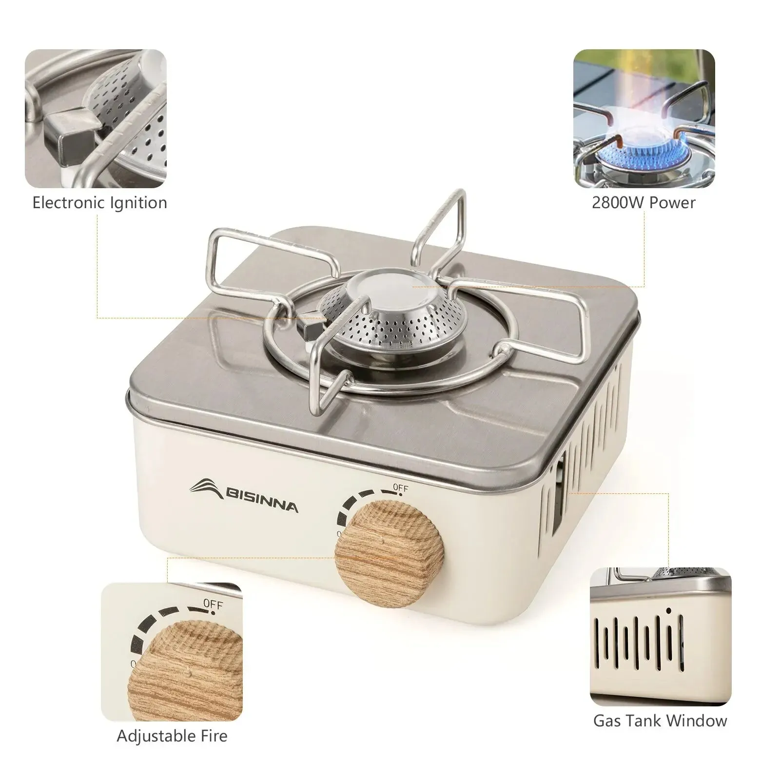 Camping Gas Stove - High Firepower Portable Cassette Furnace for Outdoor Picnic Camping
