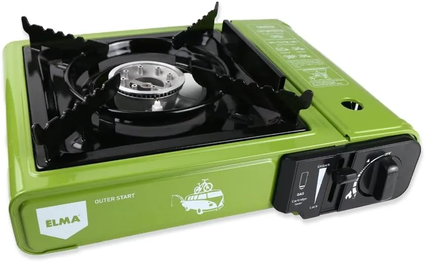 Camping Stove Portable Compatible with Gas Cartridges 2,3 kW Ideal for Camping/Road Trips | Precise Heat Control | Briefcase Included