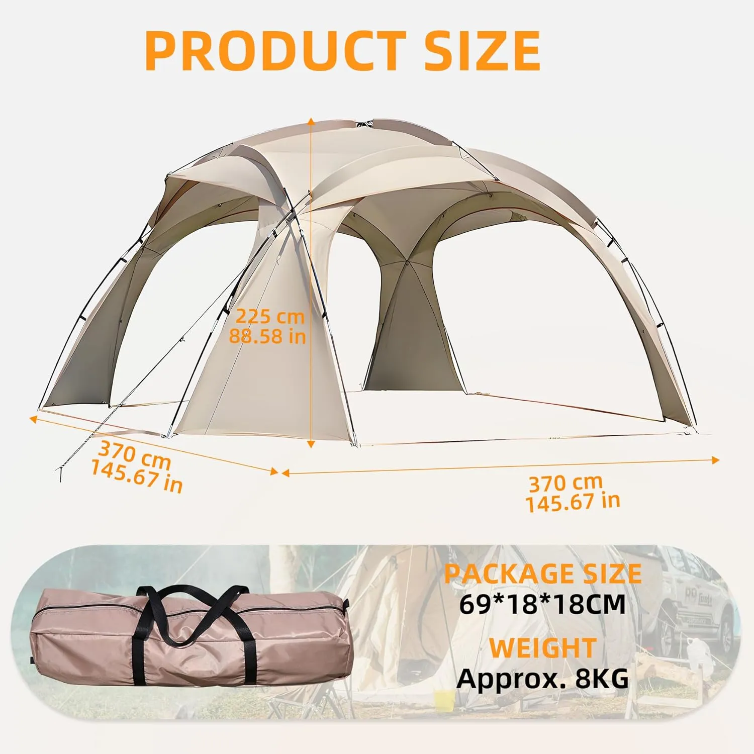 Camping Tent,Screen House Room Camping Dome,Waterproof,Windproof,Sunproof,Lightweight Portable Backpacking Tent for Patio,Backyard,Deck & Outdoor Activities