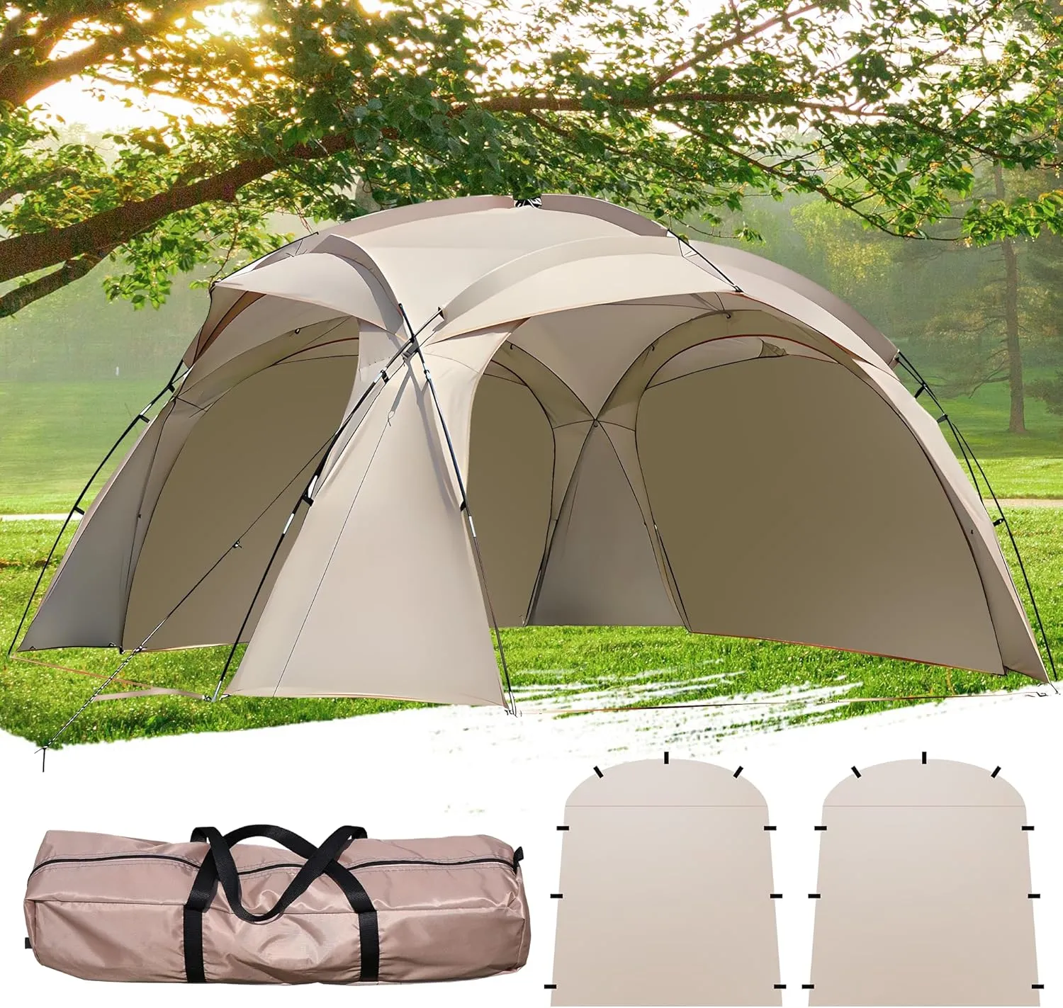 Camping Tent,Screen House Room Camping Dome,Waterproof,Windproof,Sunproof,Lightweight Portable Backpacking Tent for Patio,Backyard,Deck & Outdoor Activities