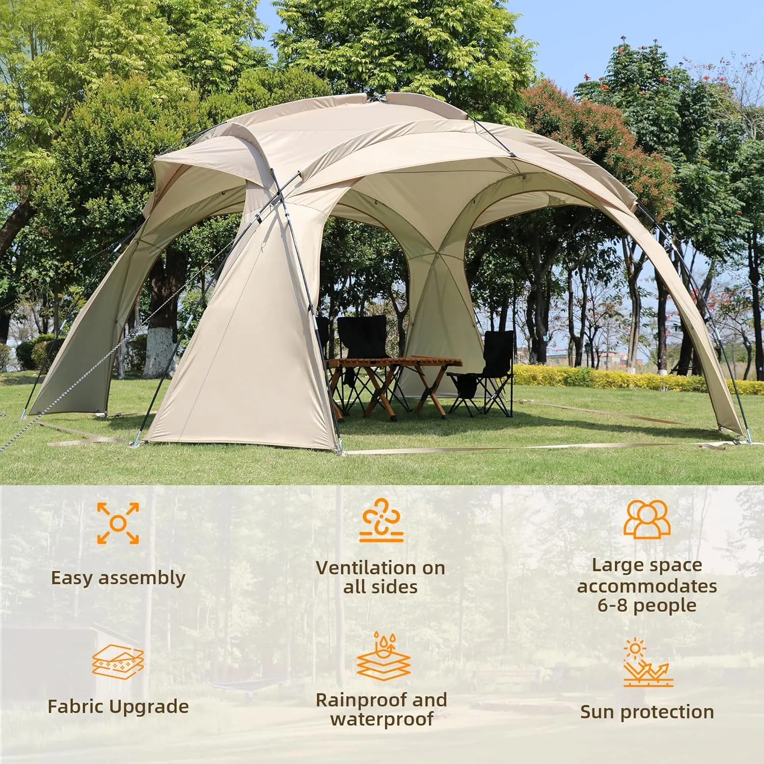 Camping Tent,Screen House Room Camping Dome,Waterproof,Windproof,Sunproof,Lightweight Portable Backpacking Tent for Patio,Backyard,Deck & Outdoor Activities