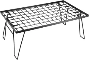 CAMPINGMOON Foldable Multipurpose Stacking Storage Rack, Steel Plating Black