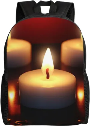 Candle Travel Backpack Waterproof Lightweight Casual Daypack Classic Cute Laptop Bag For Women Men