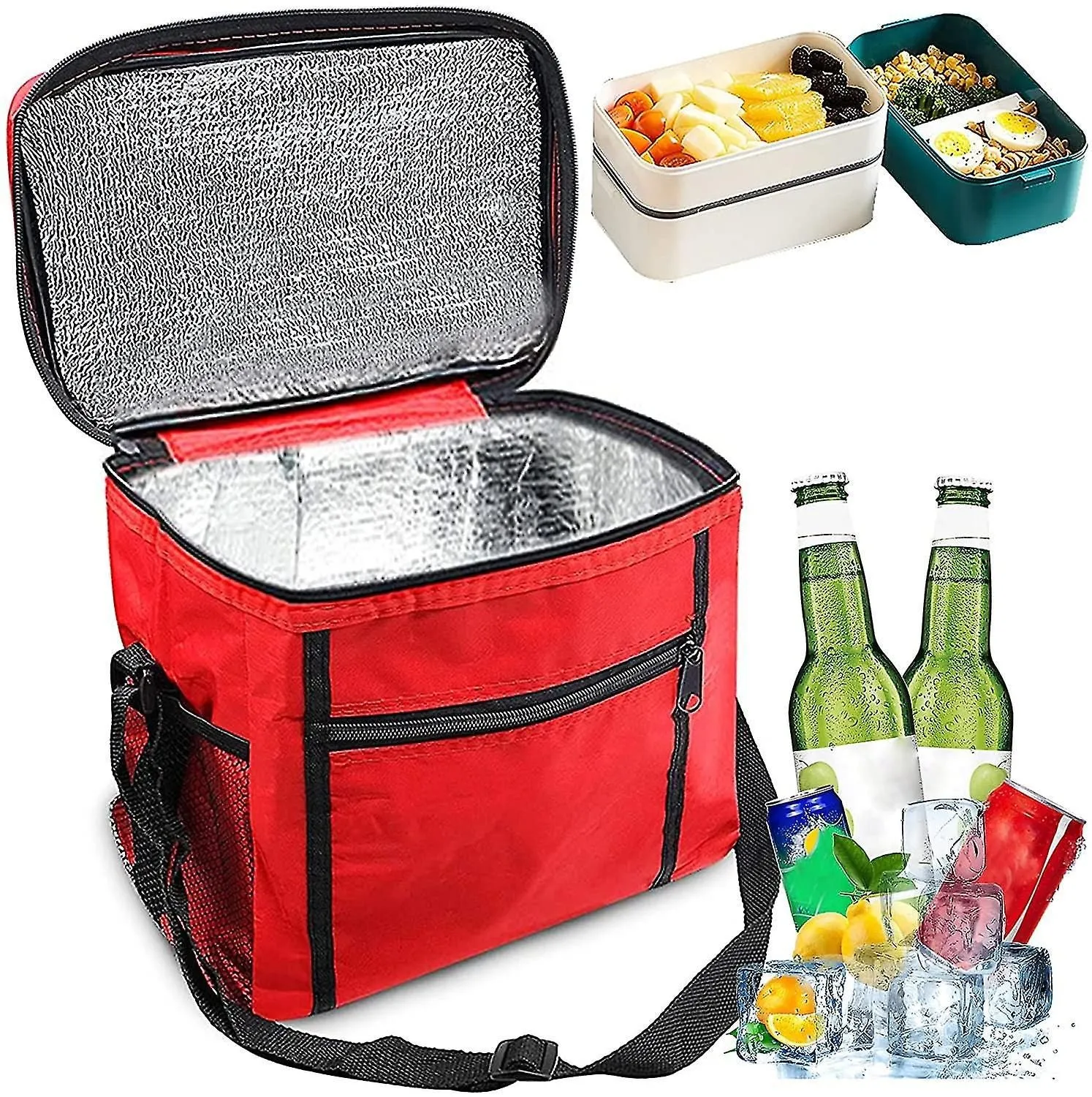Cans Insulated Picnic Lunch Bag Large Soft Bag For Outdoor