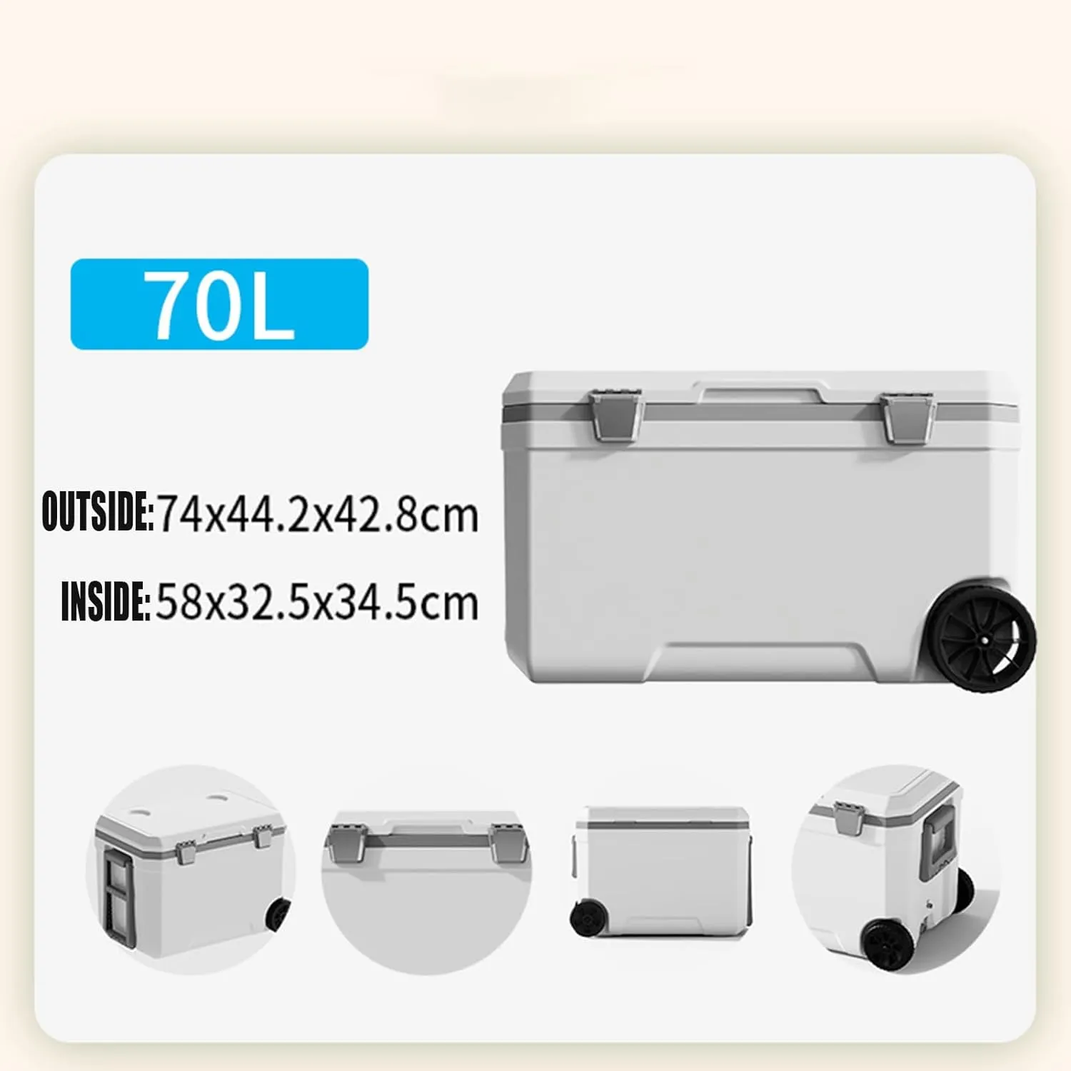 Car Camping Coolers for Bentley Eight/Mark VI/Mulsanne/R Type/T-Series/Turbo R, Waterproof Portable Cooler, Leak Proof Picnic Insulated Bag, Ultra-Light Premium Ice Chest Box,B-White-70L