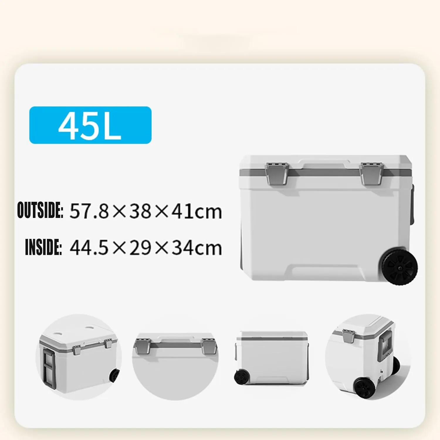 Car Camping Coolers for Chevrolet Bel Air/C/K-Series/Caprice/Chevelle/El Camino, Waterproof Portable Cooler, Leak Proof Picnic Insulated Bag, Ultra-Light Premium Ice Chest Box,B-White-45L
