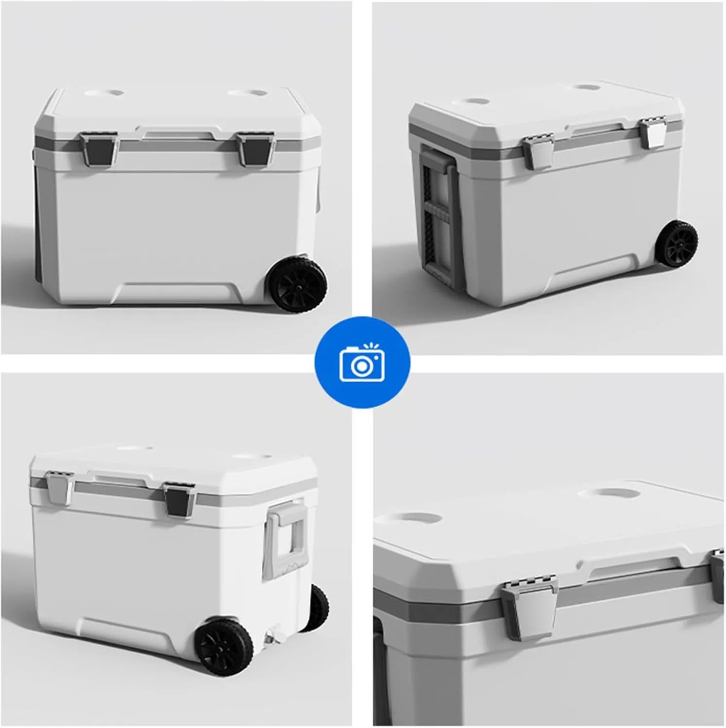 Car Camping Coolers for Daihatsu Atrai/Ayla/Boon/Cast/Copen/Hijet/Rocky/Terios, Waterproof Portable Cooler, Leak Proof Picnic Insulated Bag, Ultra-Light Premium Ice Chest Box,B-White-120L