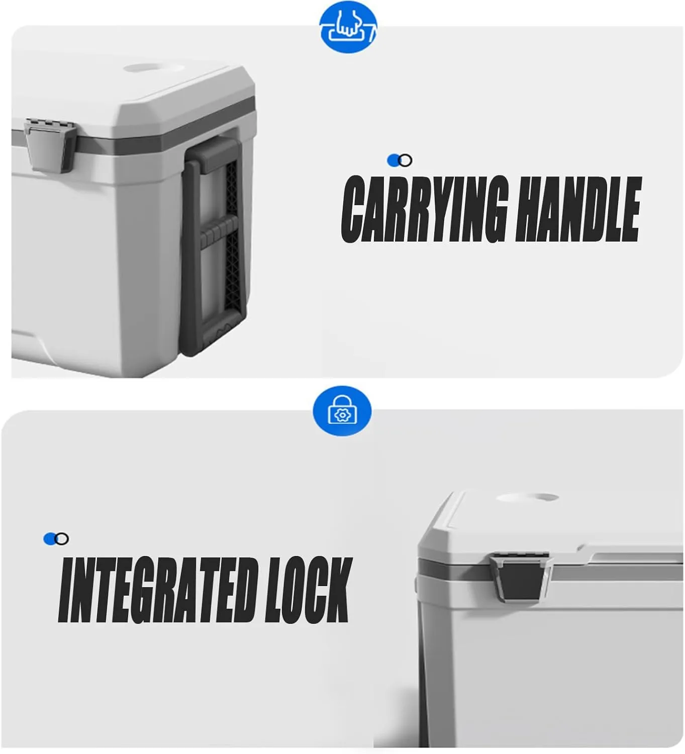 Car Camping Coolers for Daihatsu Atrai/Ayla/Boon/Cast/Copen/Hijet/Rocky/Terios, Waterproof Portable Cooler, Leak Proof Picnic Insulated Bag, Ultra-Light Premium Ice Chest Box,B-White-120L
