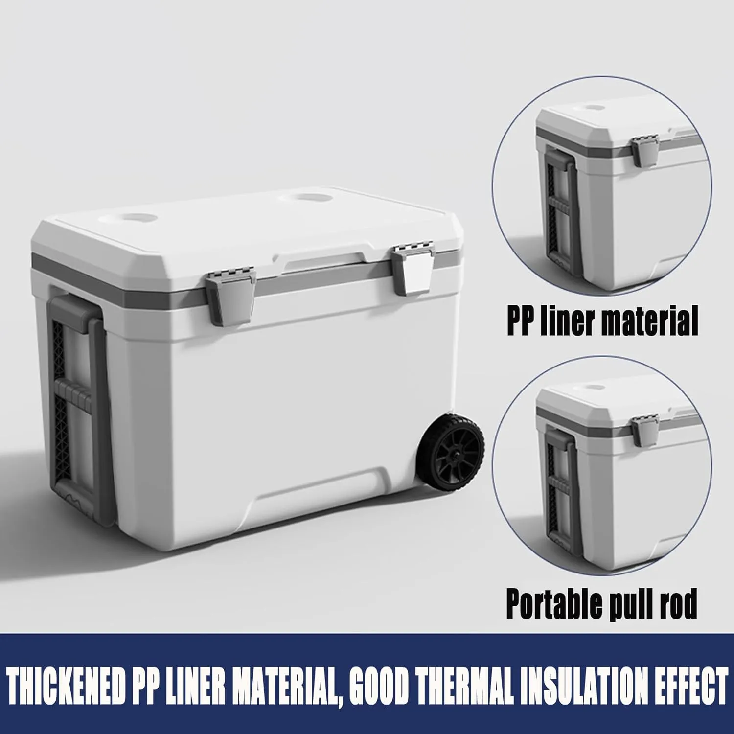 Car Camping Coolers for Daihatsu Atrai/Ayla/Boon/Cast/Copen/Hijet/Rocky/Terios, Waterproof Portable Cooler, Leak Proof Picnic Insulated Bag, Ultra-Light Premium Ice Chest Box,B-White-120L