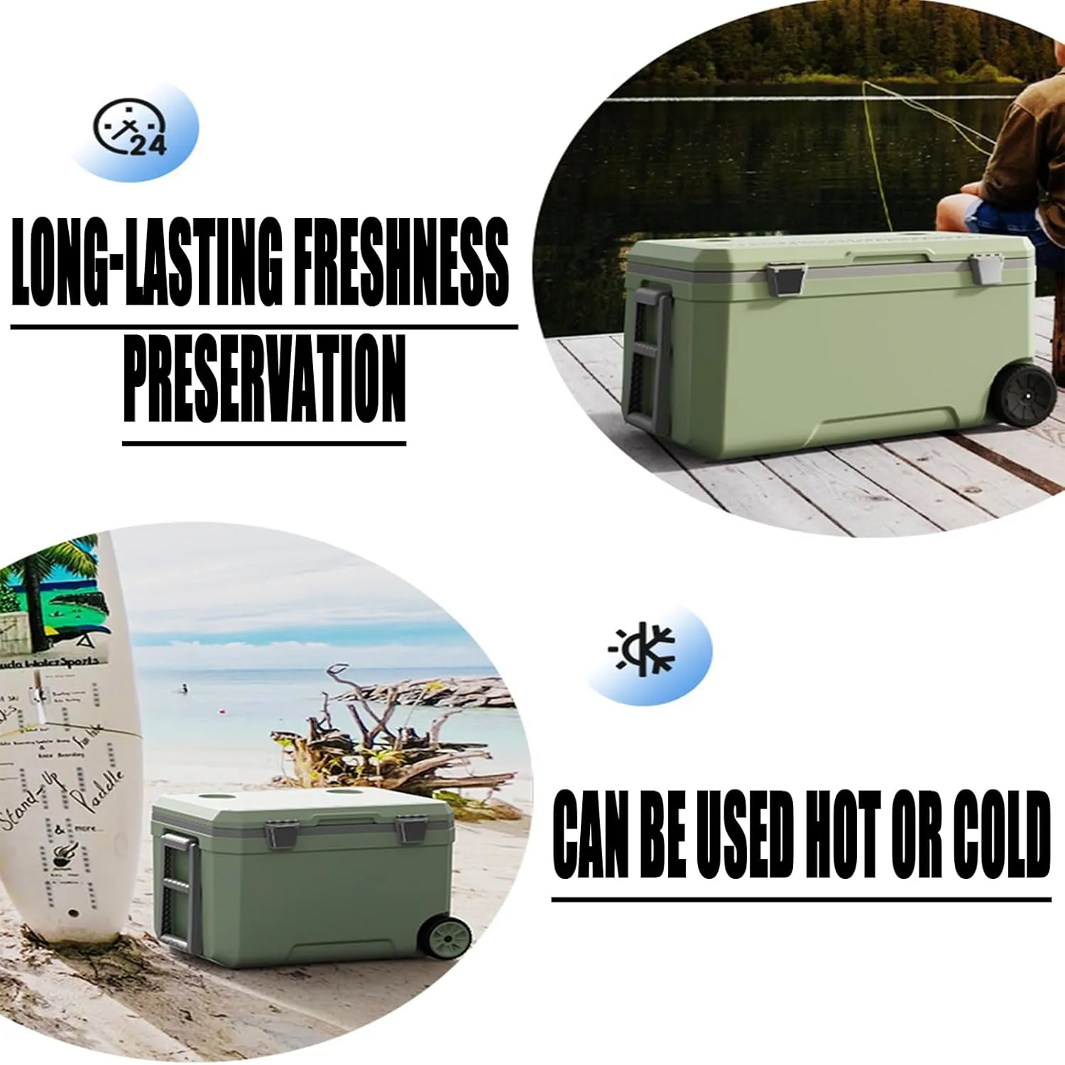 Car Camping Coolers for Daihatsu Atrai/Ayla/Boon/Cast/Copen/Hijet/Rocky/Terios, Waterproof Portable Cooler, Leak Proof Picnic Insulated Bag, Ultra-Light Premium Ice Chest Box,B-White-120L