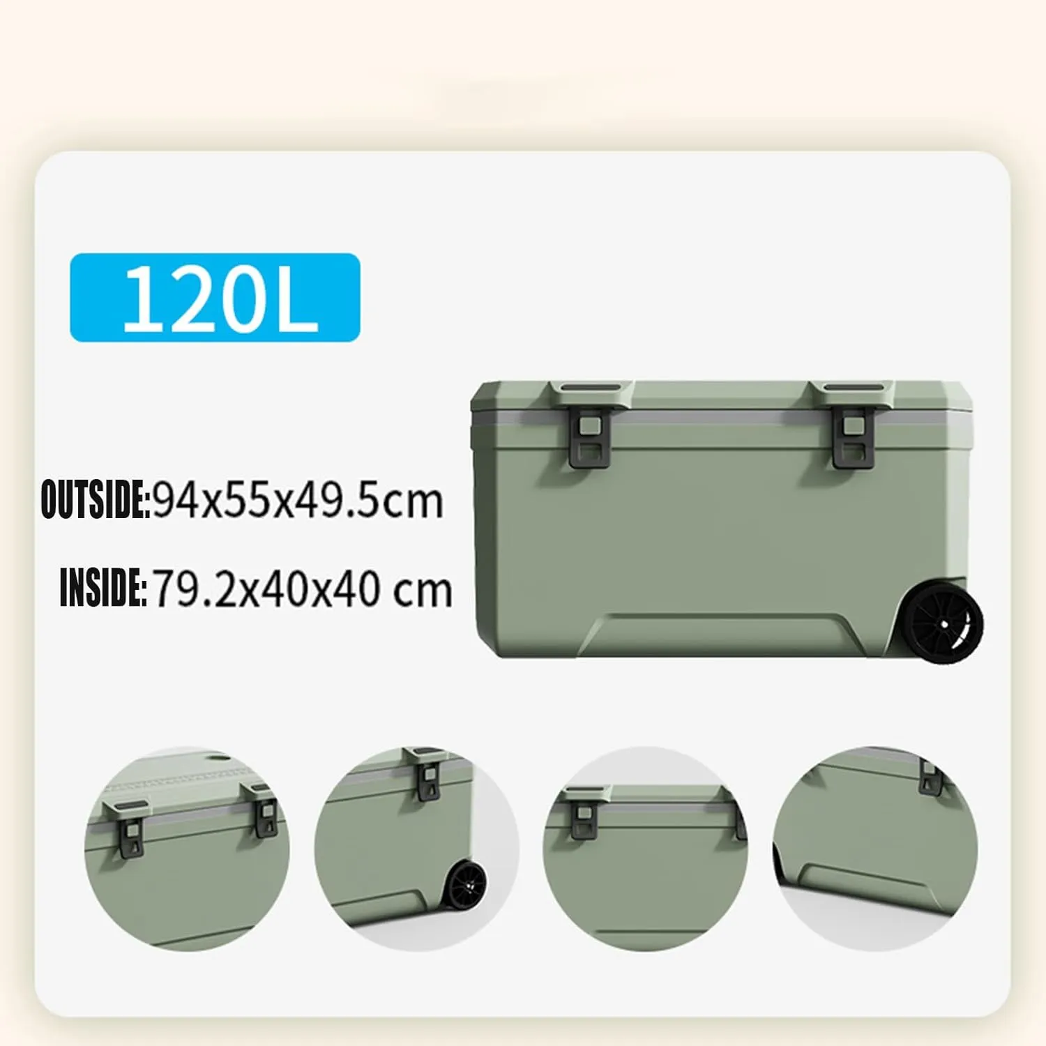 Car Camping Coolers for Lamborghini Concept/Countach/Huracán/Revuelto/Temerario, Waterproof Portable Cooler, Leak Proof Picnic Insulated Bag, Ultra-Light Premium Ice Chest Box,A-Green-120L
