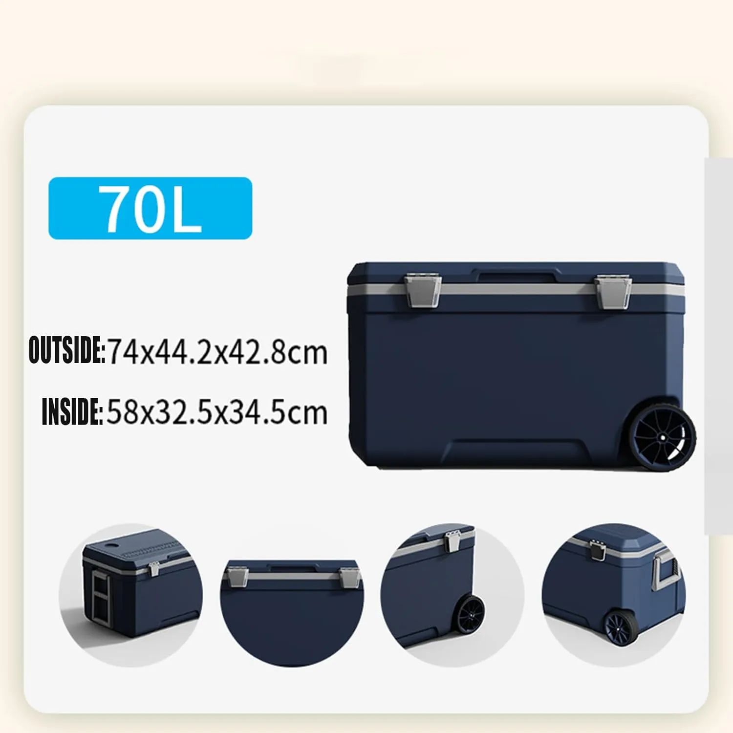 Car Camping Coolers for Mazda 2/Mazda 3/Mazda 5/Mazda 6/Bongo/BT-50, Waterproof Portable Cooler, Leak Proof Picnic Insulated Bag, Ultra-Light Premium Ice Chest Box,C-Blue-70L