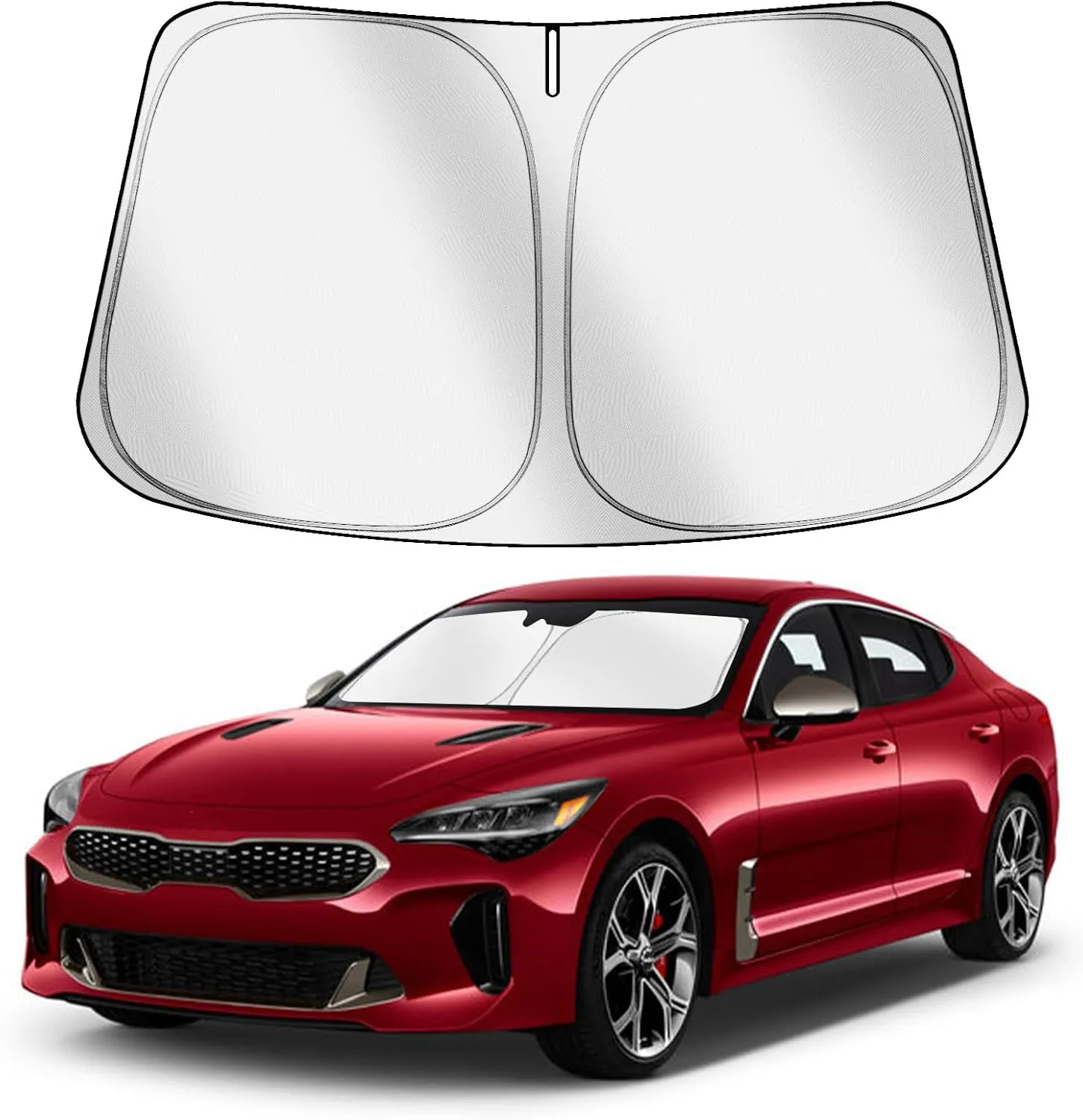 Car Windshield Sun Shade Compatible with Kia Stinger 2018-2023 Accessories, Foldable Window Sunshade Block UV Rays and Sun Heat