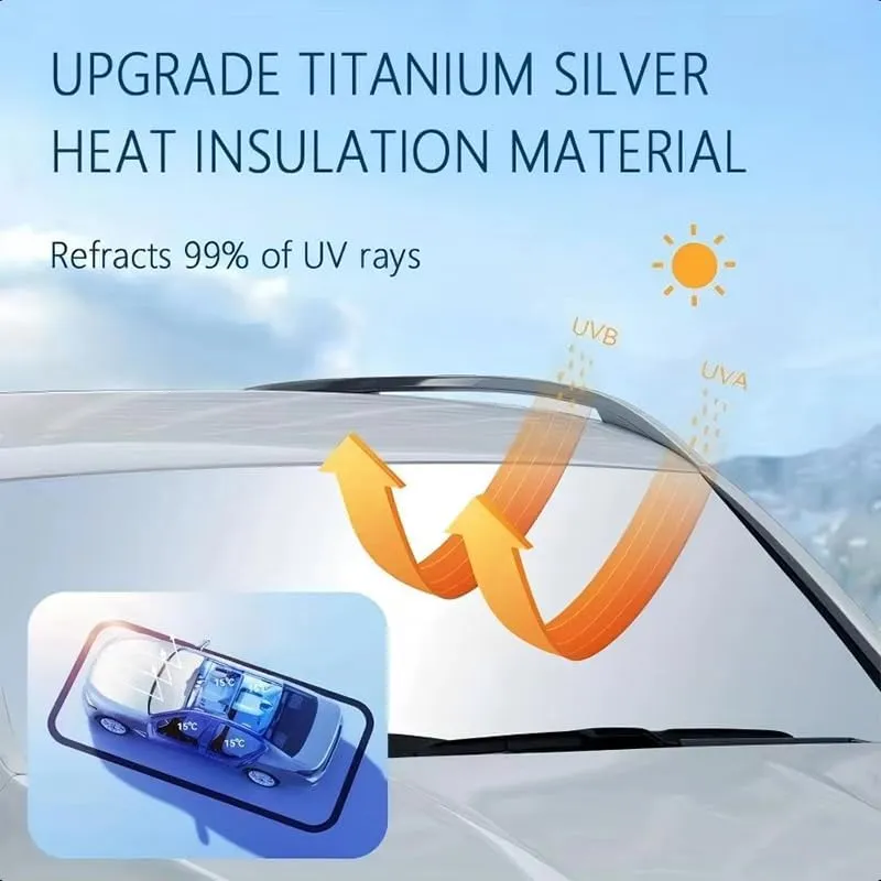 Car Windshield Sun Shade for Mazda Axela B-Series Biante, Foldable Sunshade Windshield Sun Visor for Sun Heat and UV Protection Visor Accessories,145 * 80cm