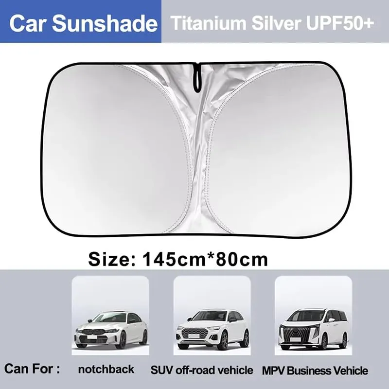 Car Windshield Sun Shade for Mazda Axela B-Series Biante, Foldable Sunshade Windshield Sun Visor for Sun Heat and UV Protection Visor Accessories,145 * 80cm