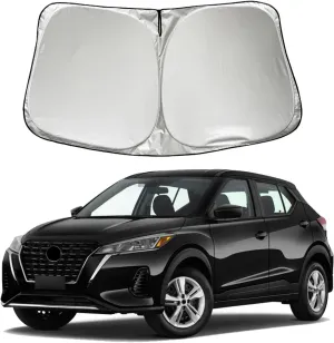 Car Windshield Sun Shade Sunshade Compatible with Nissan Kicks S SV SR Crossover 2025 2024 2023 2022 2021 2020-2016 Accessories, Foldable Car Front Window Sun Shield Visor