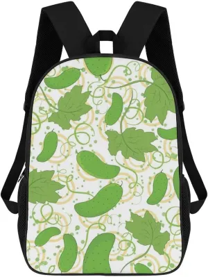 Cartoon Cucumber Pattern Backpack for Worker Business Hiking Travel Bag Shoulders Bag