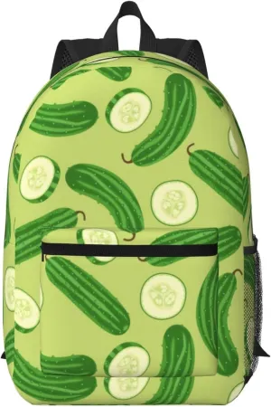 Cartoon Cucumber Pattern Backpack for Worker Business Hiking Travel Shoulders Bag Fashion Backpack