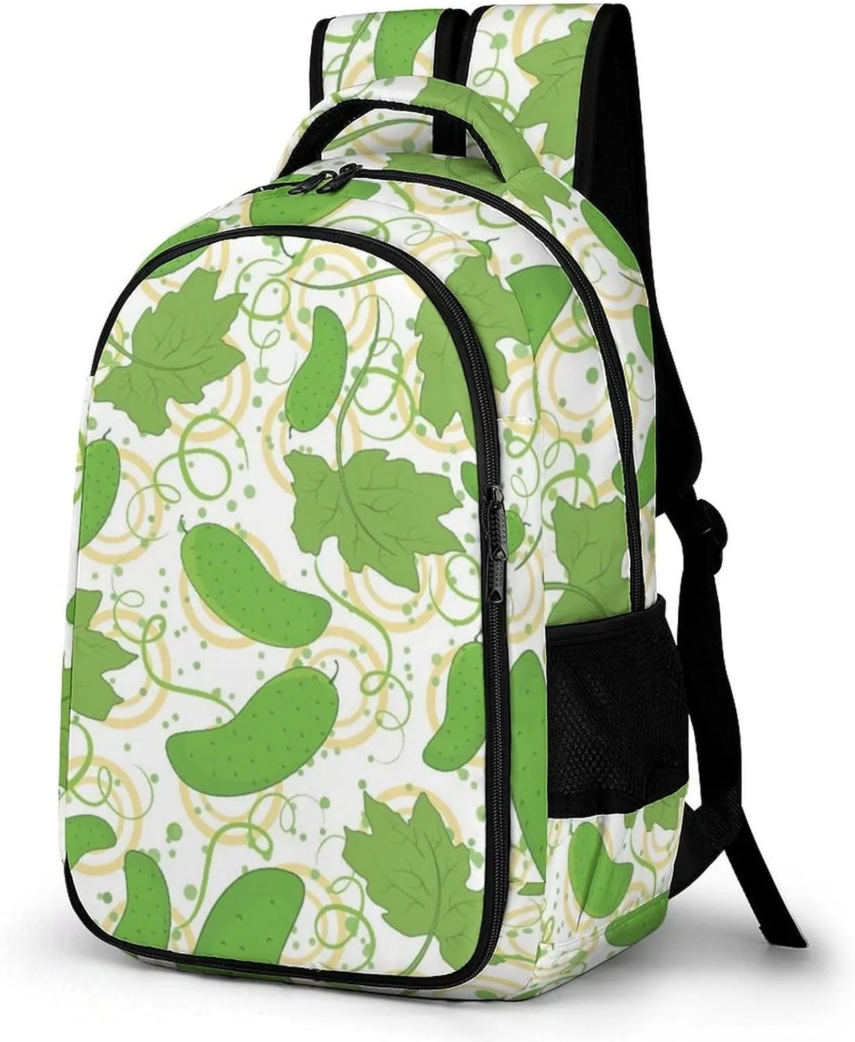 Cartoon Cucumber Pattern Backpack for Worker Teacher Business Hiking Travel Bag Shoulders Bag