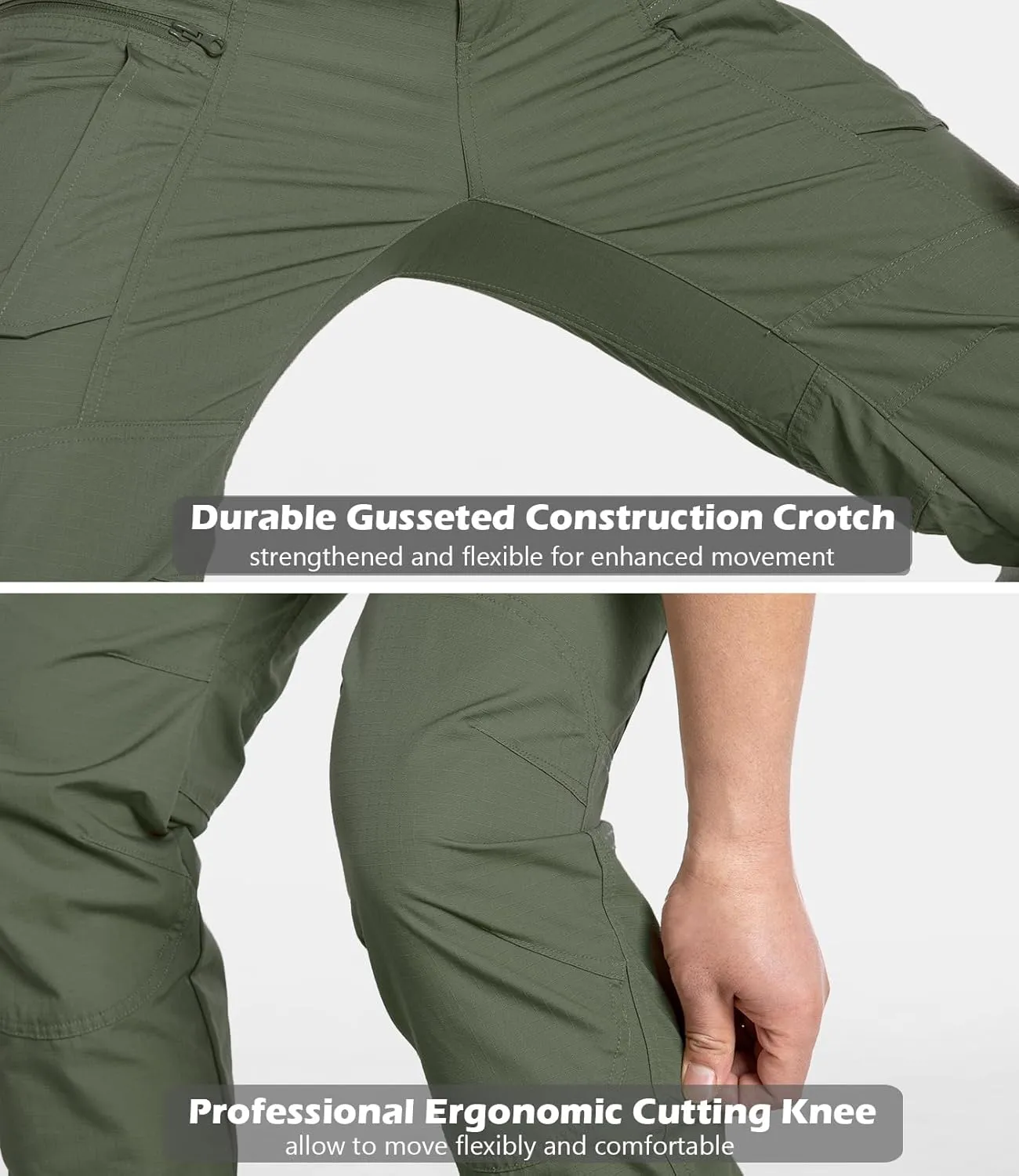 CARWORNIC Men's Lightweight Tactical Pants Ripstop Military Cargo Pants Water Resistant Outdoor Hiking Work Pants