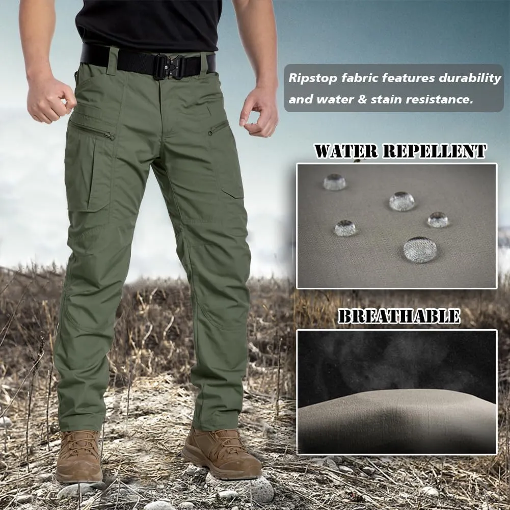CARWORNIC Men's Lightweight Tactical Pants Ripstop Military Cargo Pants Water Resistant Outdoor Hiking Work Pants
